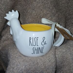 Rae Dunn White and Yellow Rooster Mug